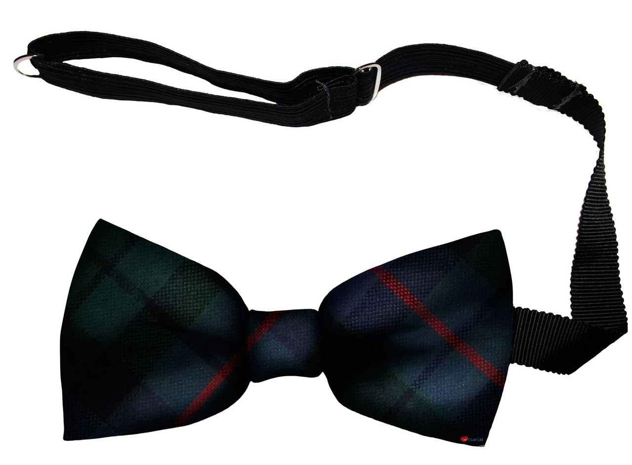 Morrison Modern Tartan Men's Bow Tie Pure Wool Elastic Fastening