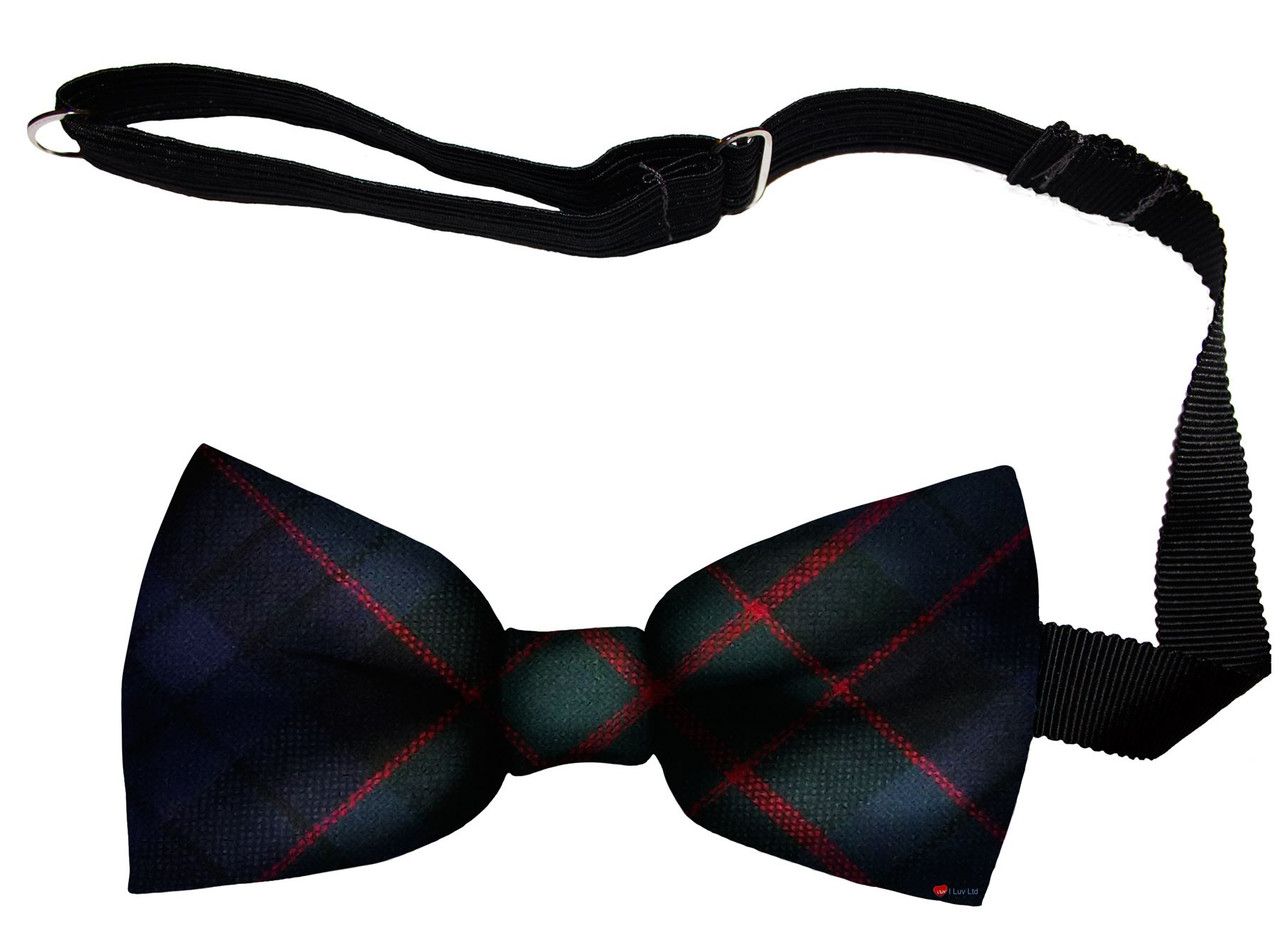 Fletcher Dunans Modern Tartan Men's Bow Tie Pure Wool Elastic Fastening
