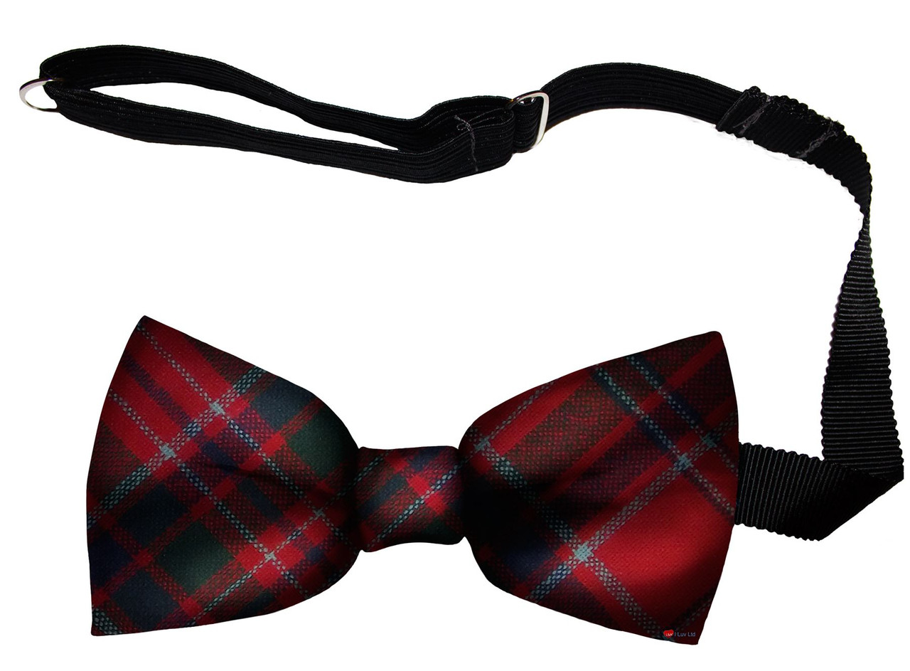 MacGillivray Modern Tartan Men's Bow Tie Pure Wool Elastic Fastening