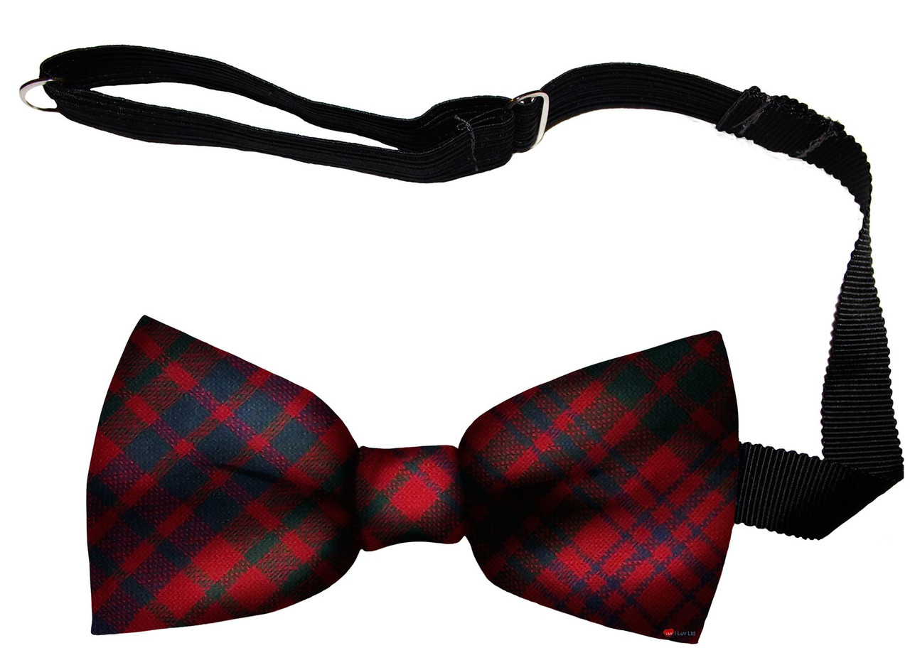 Ross Modern Tartan Men's Bow Tie Pure Wool Elastic Fastening