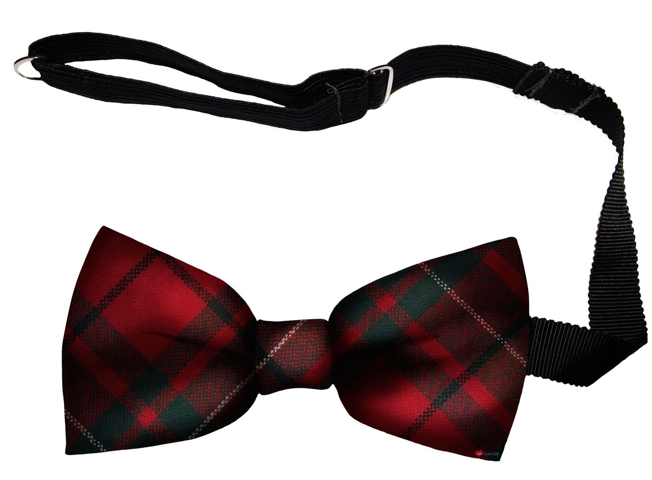 MacAuley Modern Tartan Men's Bow Tie Pure Wool Elastic Fastening