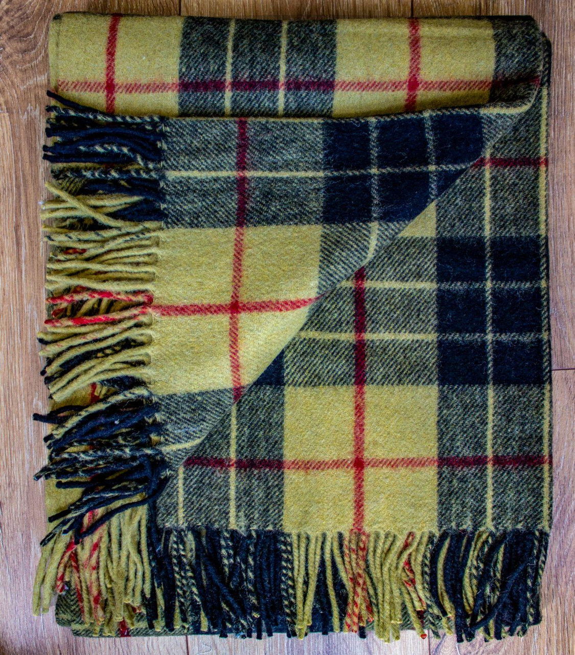 Scottish Tartan Wool Mix Blanket Throw Warm and Soft MacLeod of Lewis Modern Travel Plaid Picnic Knee Wool Rug 182 cm x 152 cm