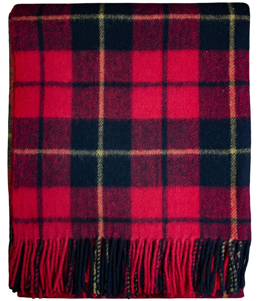Scottish Tartan Wool Mix Blanket Throw Warm and Soft Wallace Modern Travel Plaid Picnic Knee Wool Rug 182 cm x 152 cm