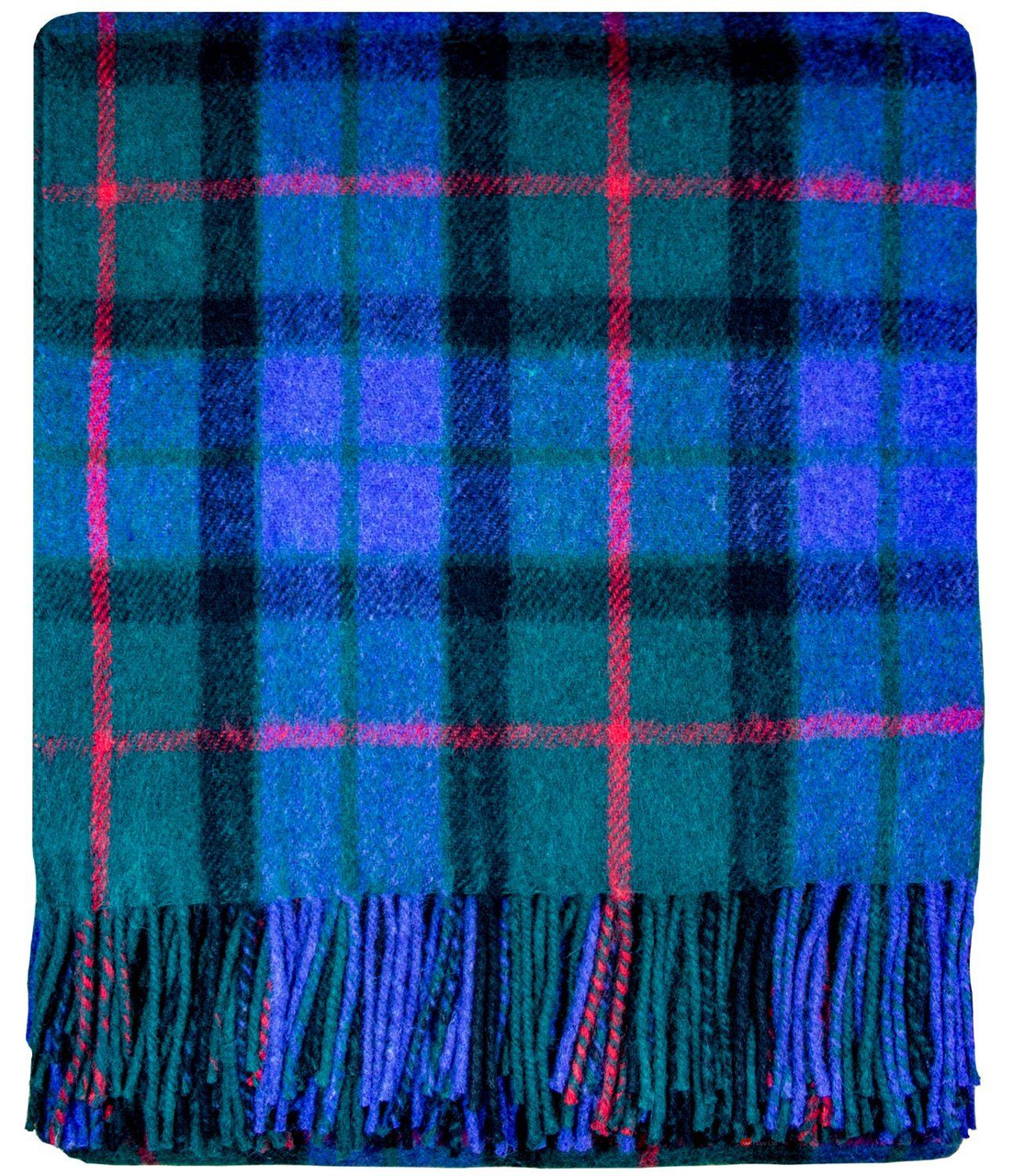 Scottish Tartan Wool Mix Blanket Throw Warm and Soft Gunn Modern Travel Plaid Picnic Knee Wool Rug 182 cm x 152 cm