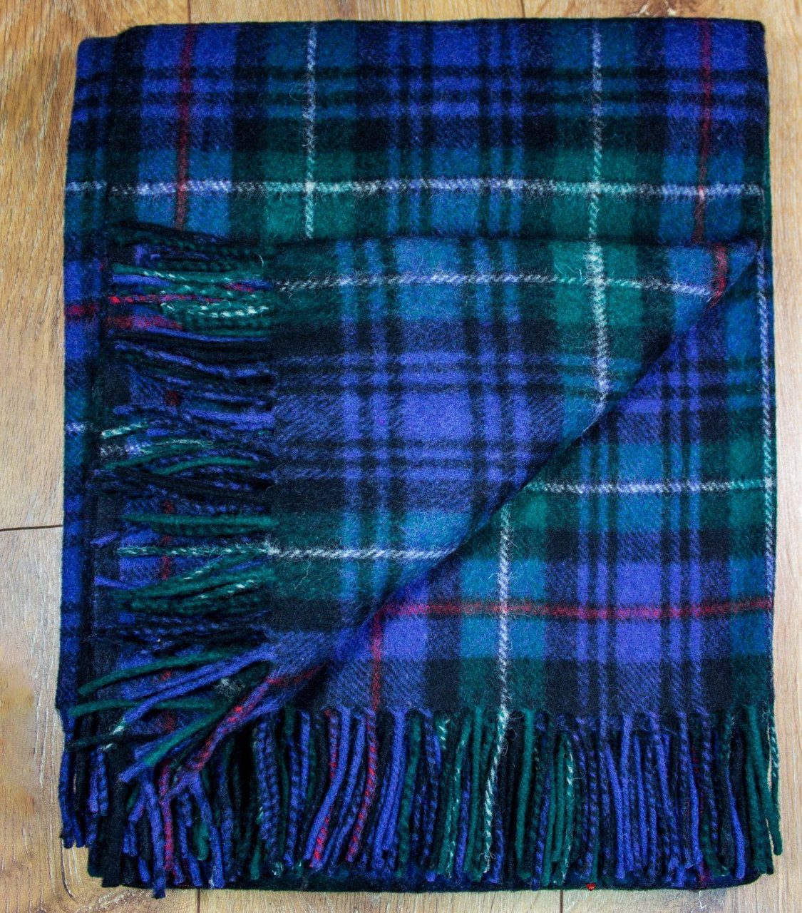 Scottish Tartan Wool Mix Blanket Throw Warm and Soft MacKenzie Modern Travel Plaid Picnic Knee Wool Rug 182 cm x 152 cm