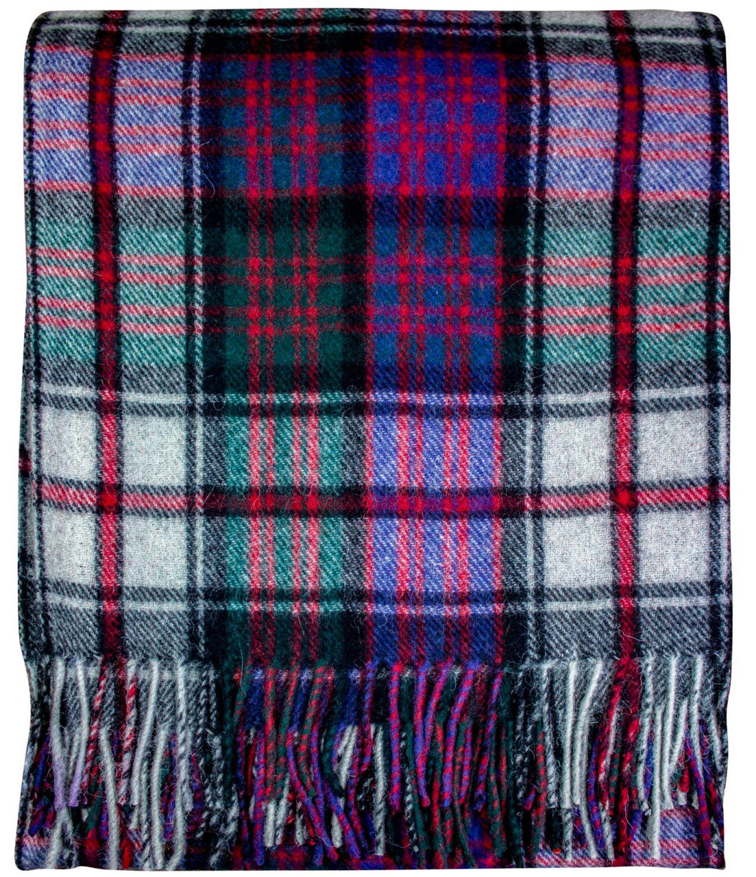Scottish Tartan Wool Mix Blanket Throw Warm and Soft MacDonald Modern Dress Travel Plaid Picnic Knee Wool Rug 182 cm x 152 cm