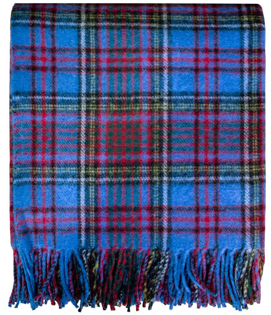 Scottish Tartan Wool Mix Blanket Throw Warm and Soft Anderson Modern Travel Plaid Picnic Knee Wool Rug 182 cm x 152 cm