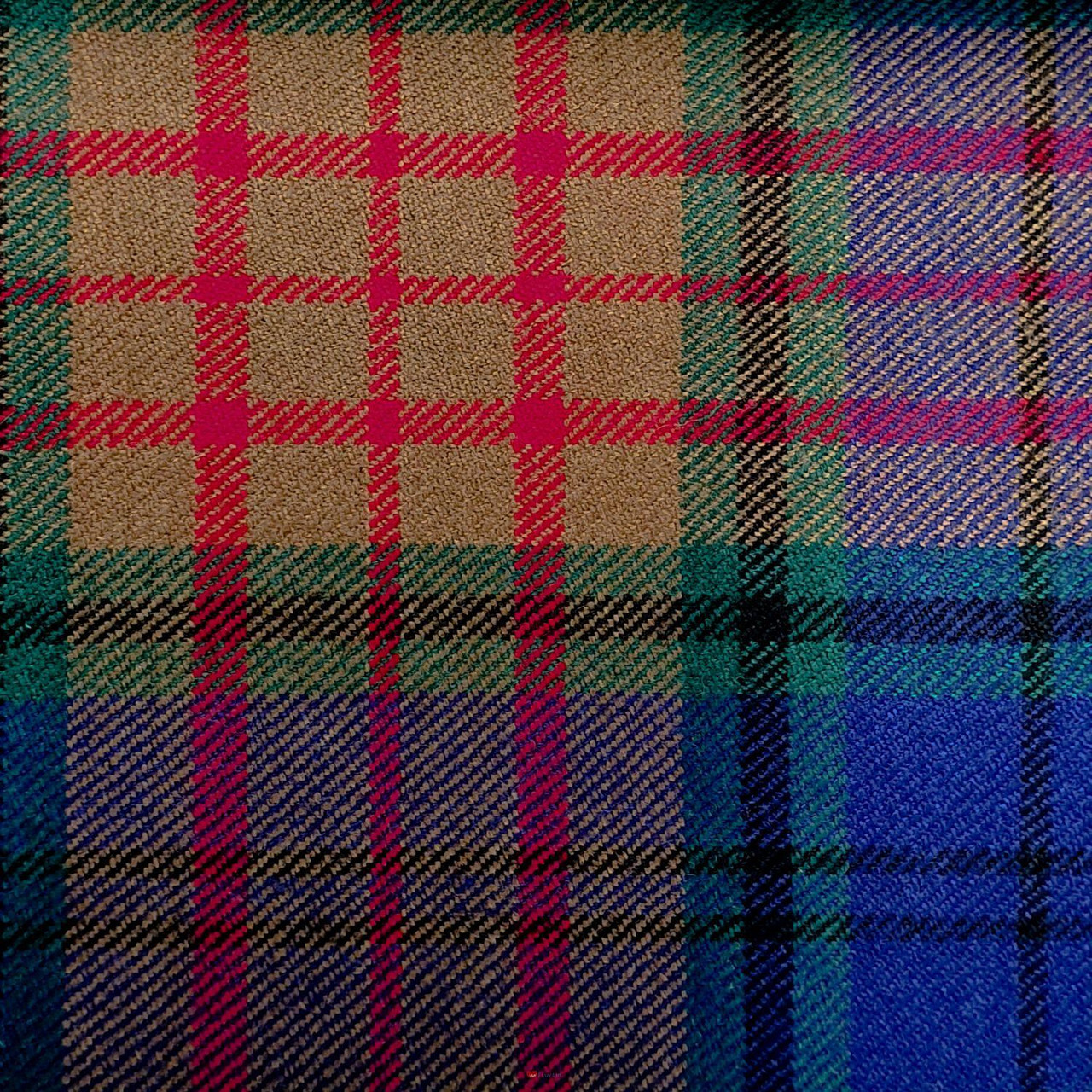 Irish Tartan Fabric Material Medium Weight County Longford New Wool 1 Metre