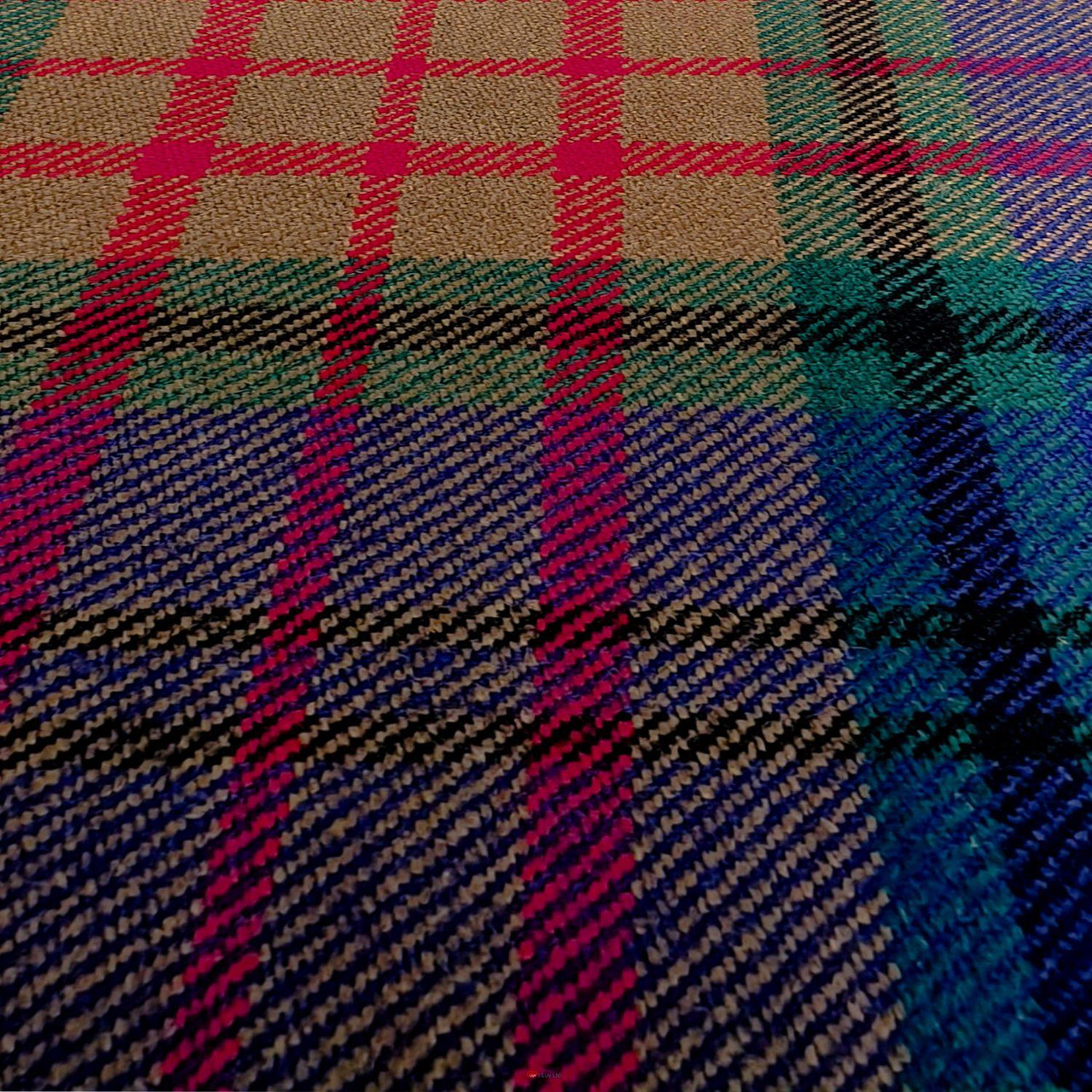 Irish Tartan Fabric Material Medium Weight County Longford New Wool 1 Metre