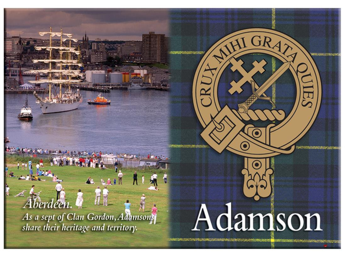 Adamson Scottish Clan Metallic Picture Fridge Magnet, Made in Scotland