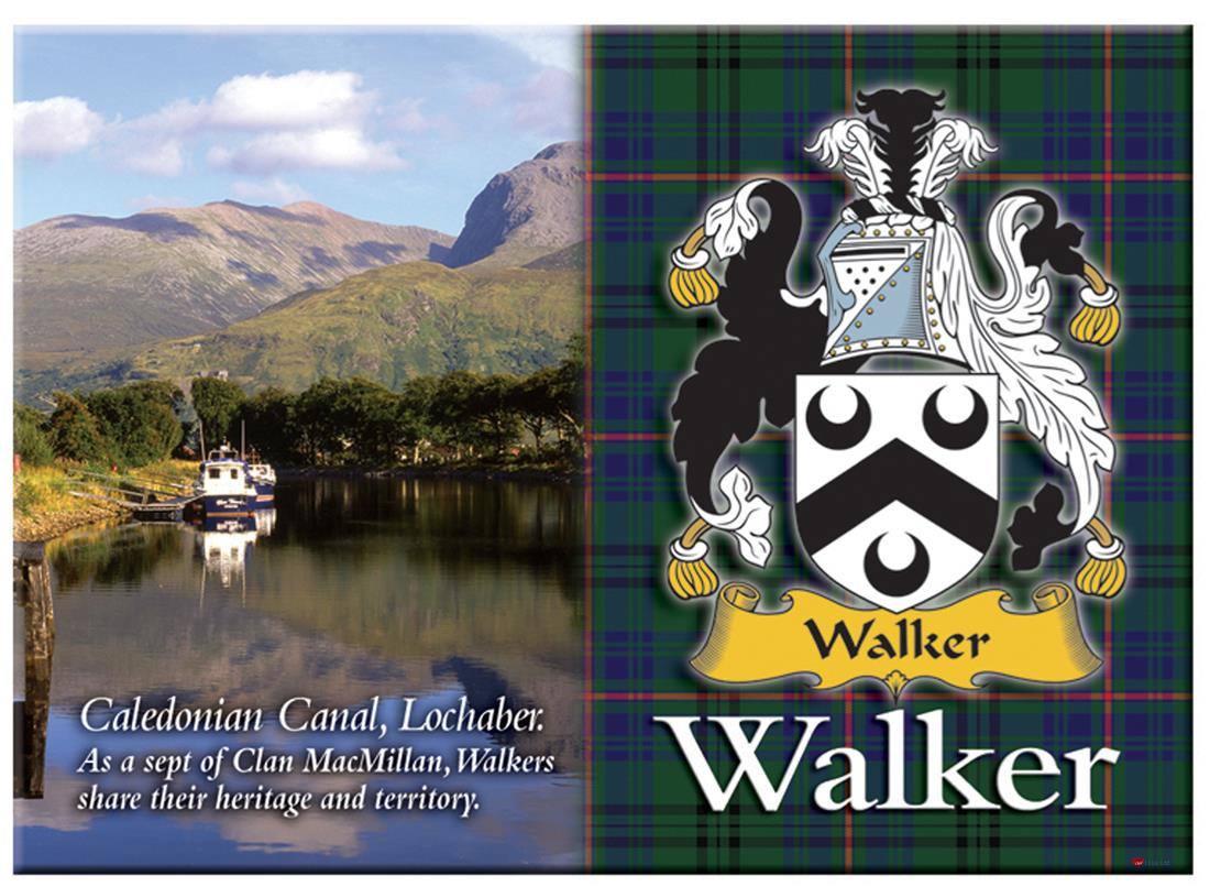 Walker Scottish Clan Metallic Picture Fridge Magnet, Made in Scotland