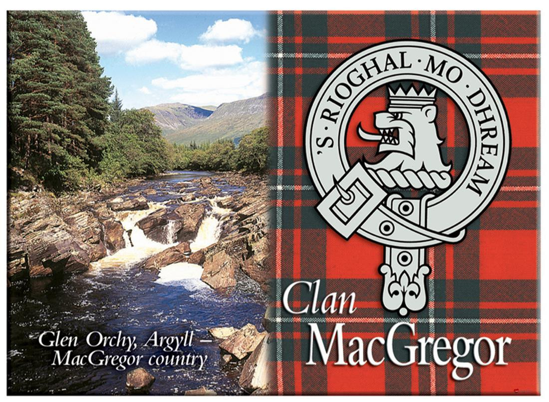 MacGregor Scottish Clan Metallic Picture Fridge Magnet, Made in Scotland