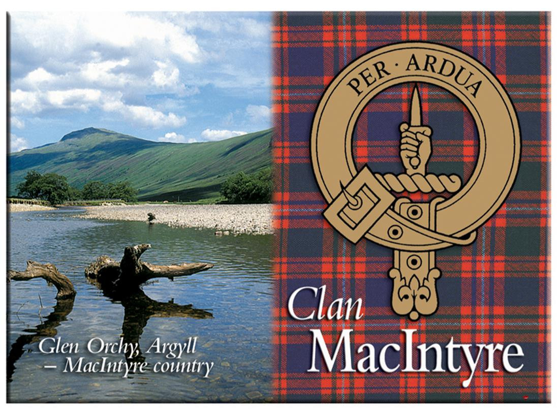 MacIntyre Scottish Clan Metallic Picture Fridge Magnet, Made in Scotland