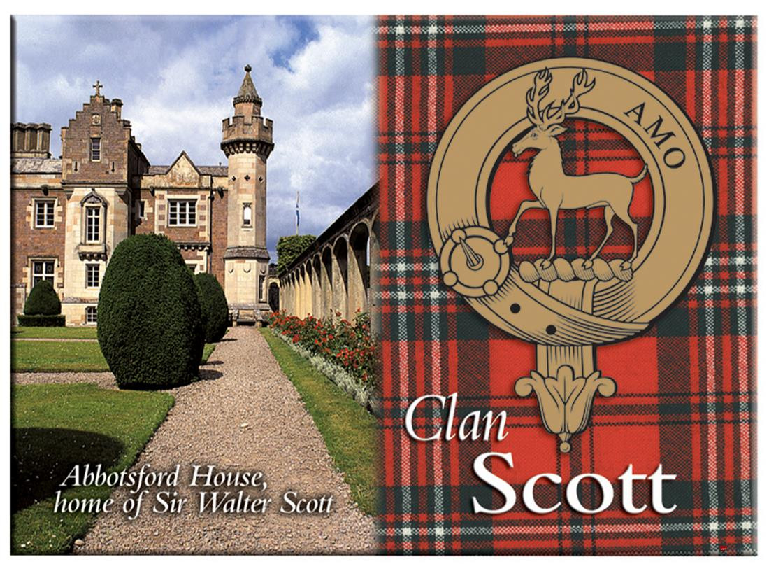 Scott Scottish Clan Metallic Picture Fridge Magnet, Made in Scotland