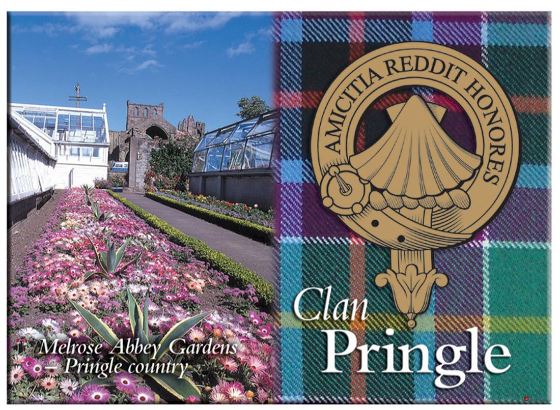 Pringle Scottish Clan Metallic Picture Fridge Magnet, Made in Scotland