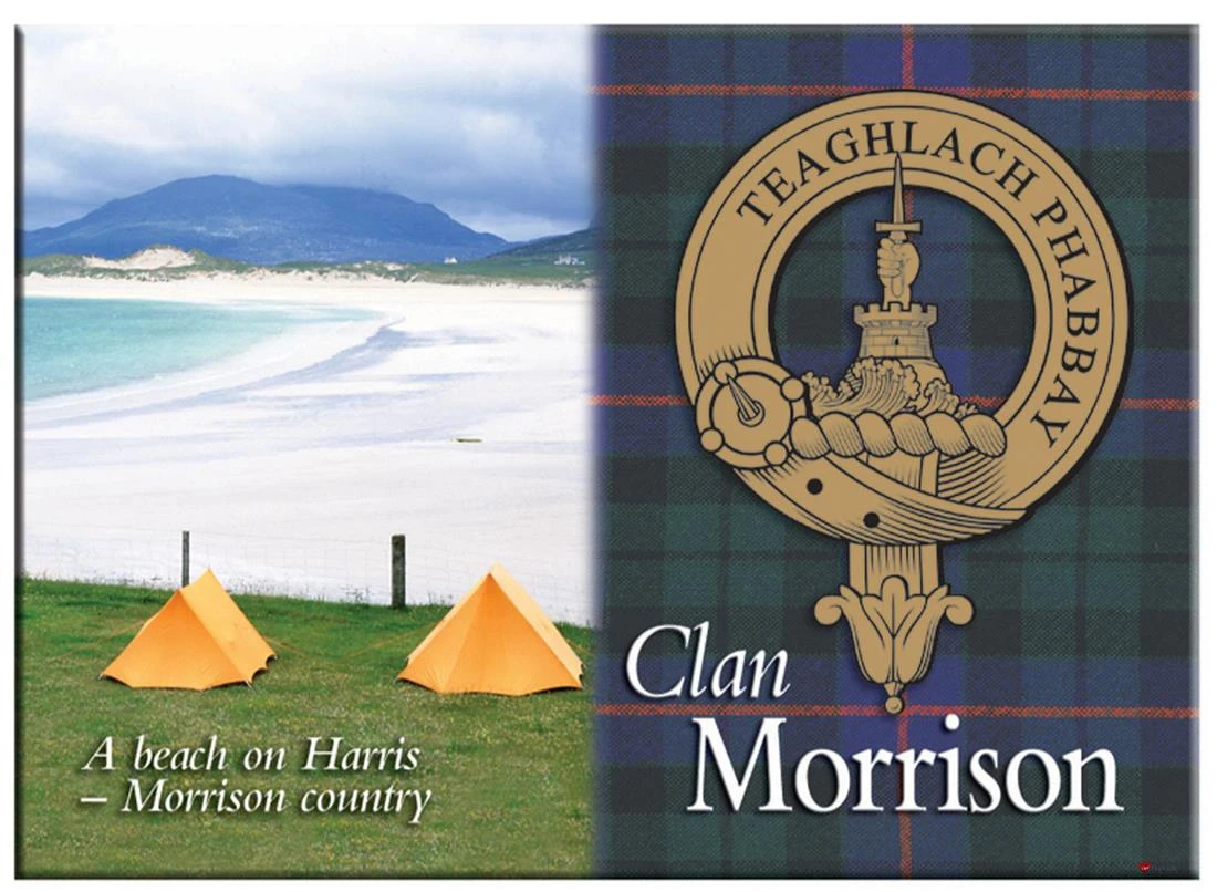 Morrison Scottish Clan Metallic Picture Fridge Magnet, Made in Scotland