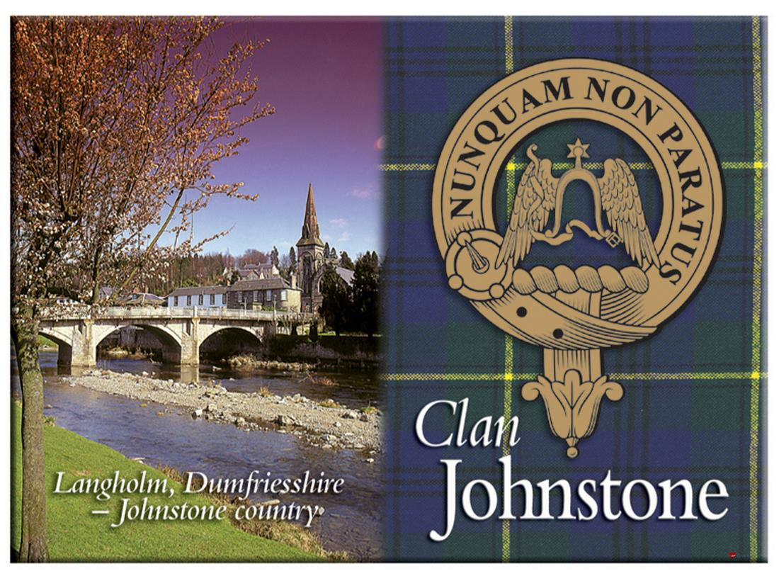 Johnstone Scottish Clan Metallic Picture Fridge Magnet, Made in Scotland