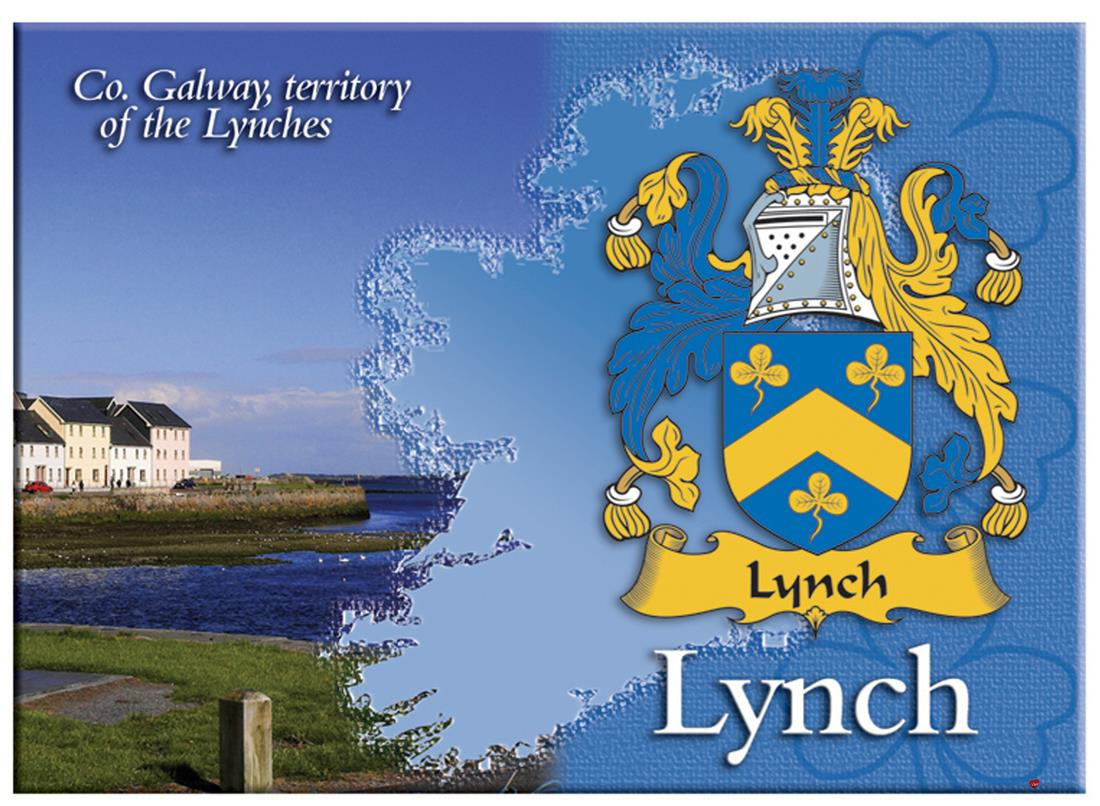 Lynch Irish Clan Metallic Picture Fridge Magnet, Gift From Ireland
