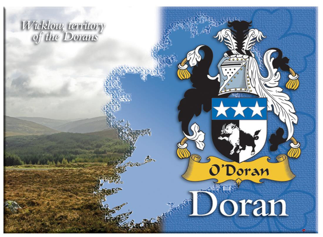 Doran Irish Clan Metallic Picture Fridge Magnet, Gift From Ireland