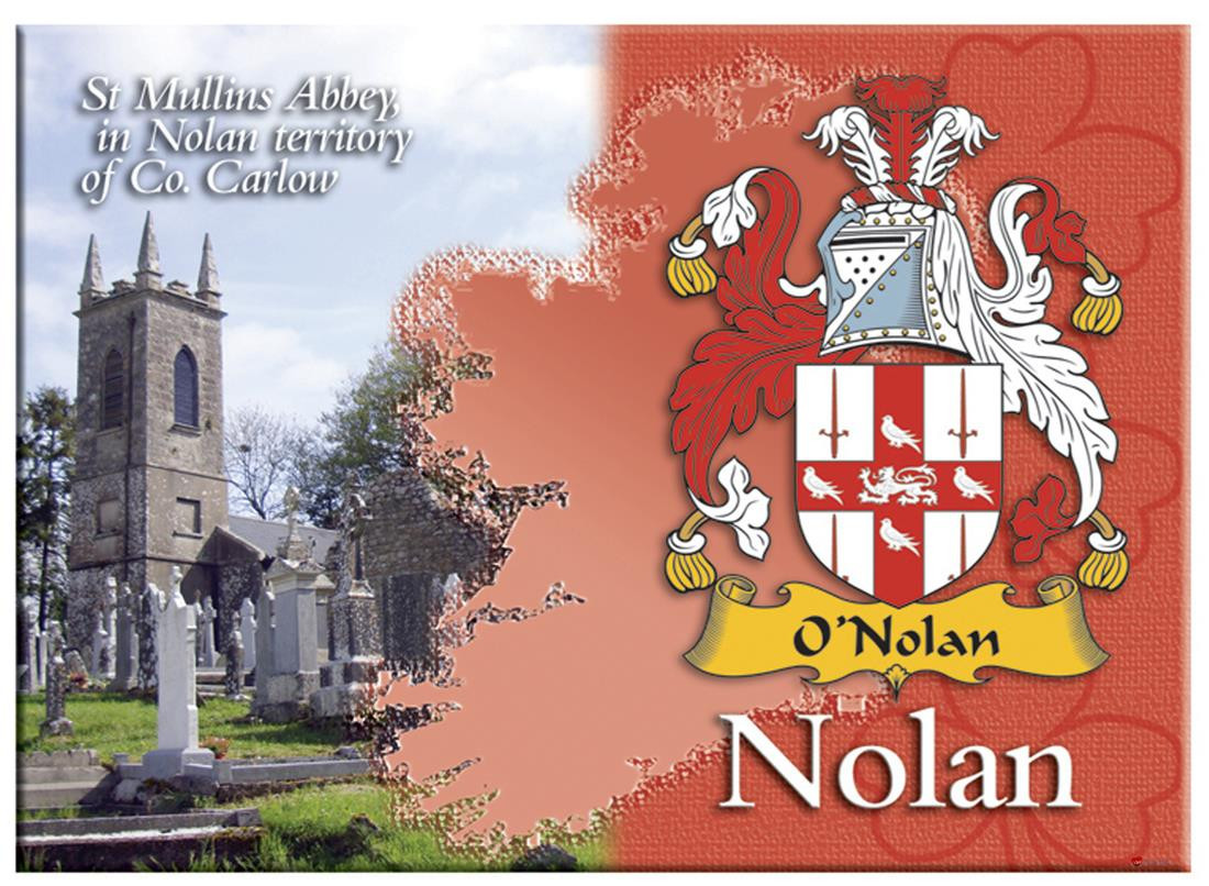Nolan Irish Clan Metallic Picture Fridge Magnet, Gift From Ireland