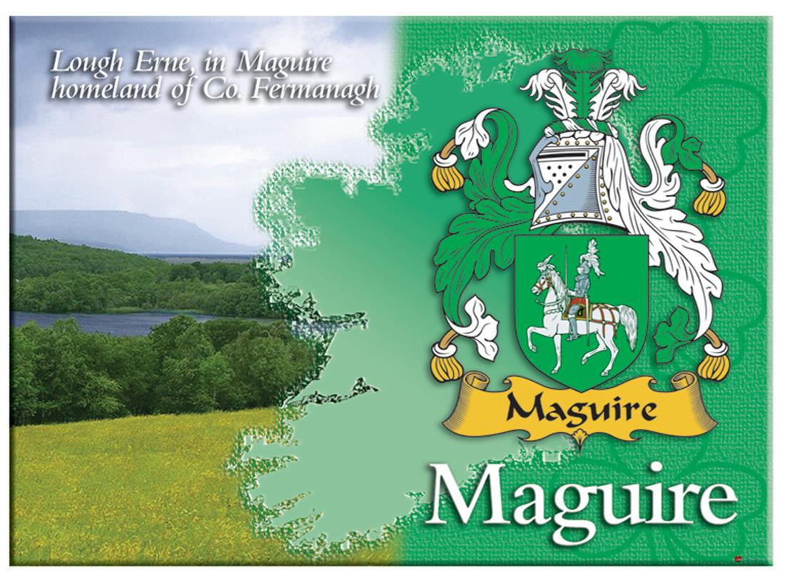 Maguire Irish Clan Metallic Picture Fridge Magnet, Gift From Ireland