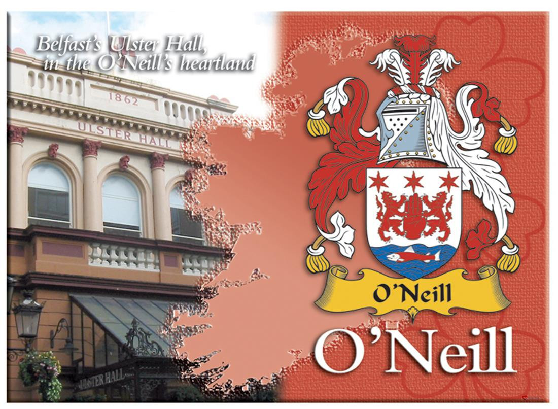 O'Neill Irish Clan Metallic Picture Fridge Magnet, Gift From Ireland