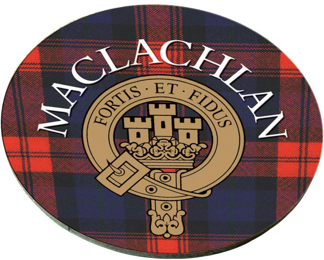 MacLachlan Scottish Clan Family Name Round Cork Coasters Set of 4
