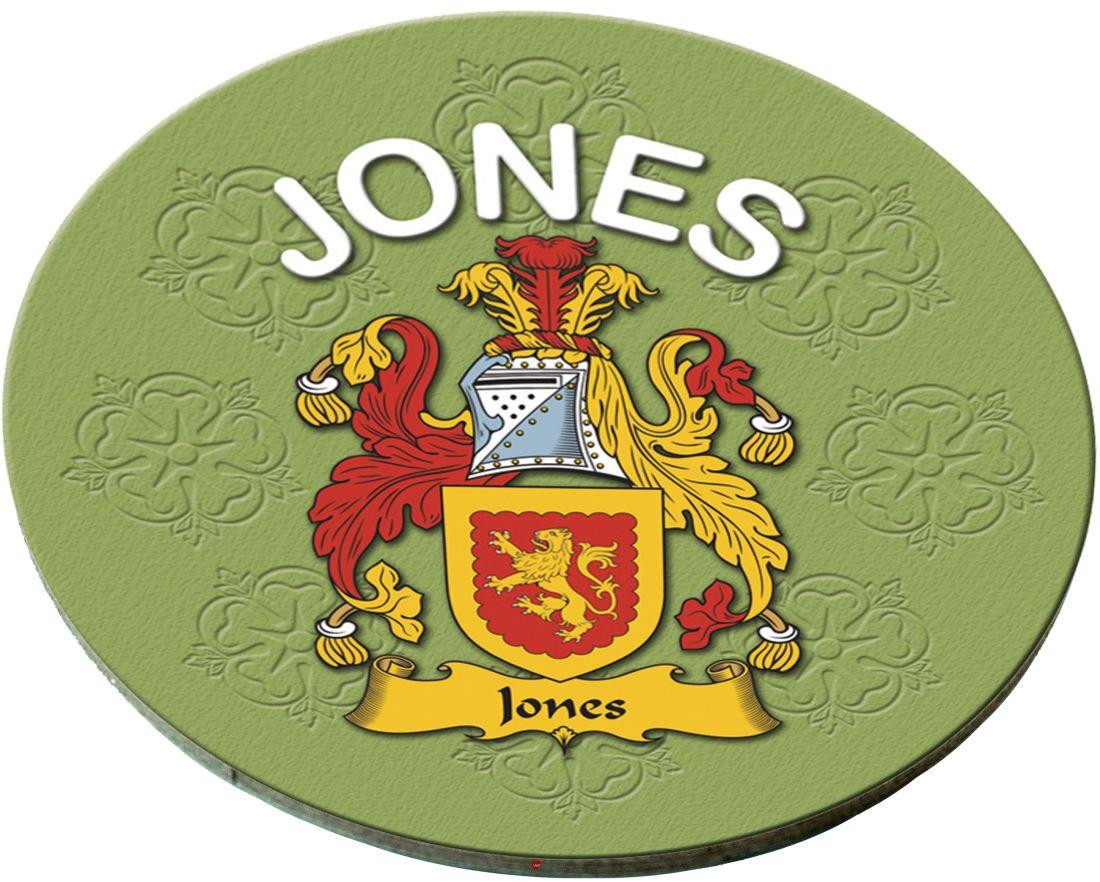 Jones English Ancestry Family Name Round Cork Coasters Set of 4