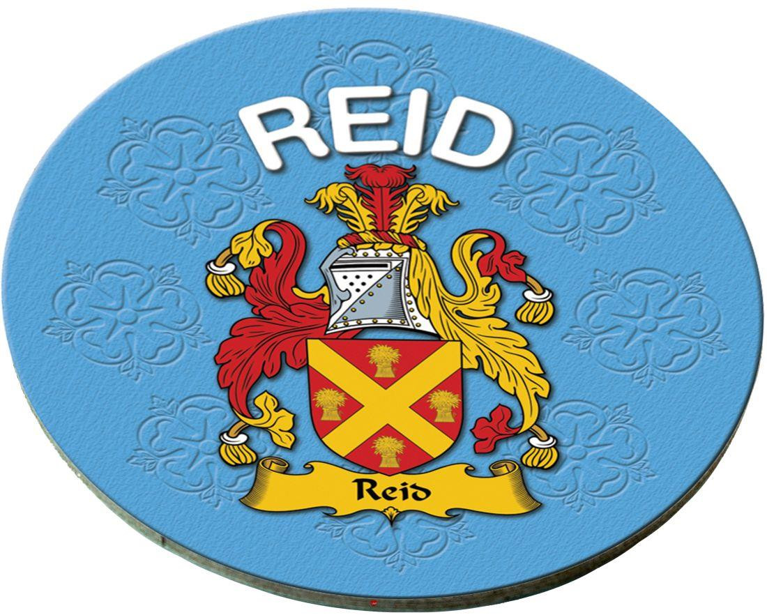 Reid English Ancestry Family Name Round Cork Coasters Set of 4
