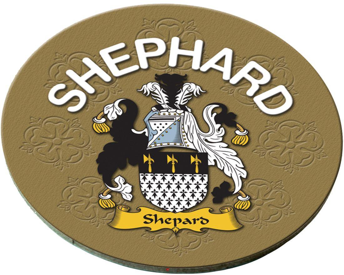 Shephard English Ancestry Family Name Round Cork Coasters Set of 4