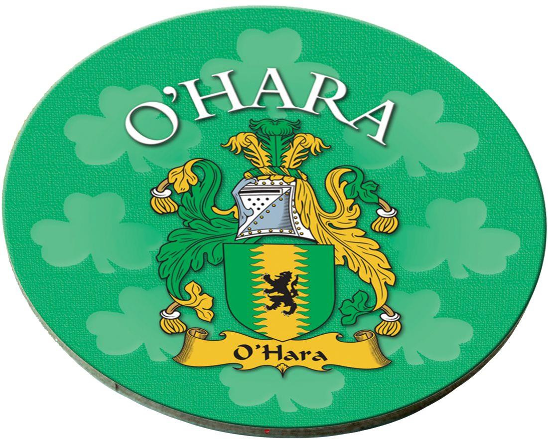 O'Hara Irish Clan Name Round Cork Coasters Set of 4 Irish Gift