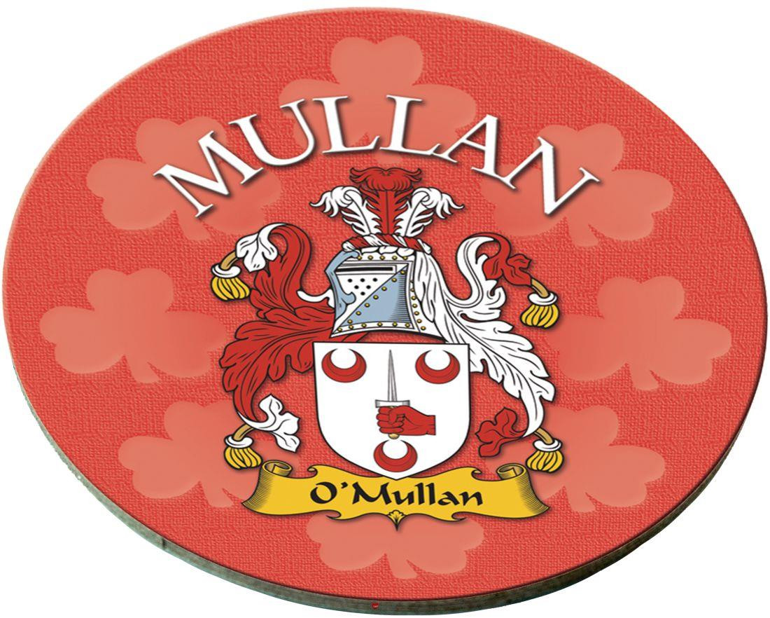 Mullan Irish Clan Name Round Cork Coasters Set of 4 Irish Gift