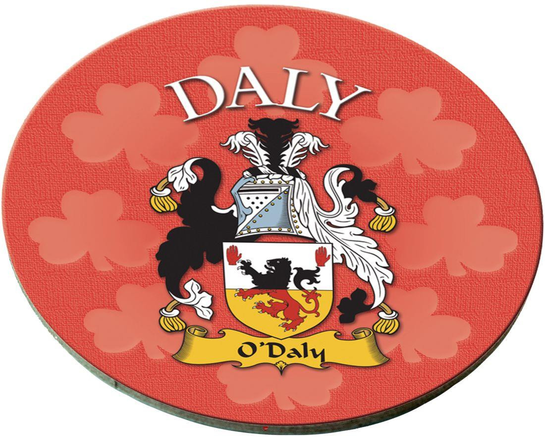 Daly Irish Clan Name Round Cork Coasters Set of 4 Irish Gift