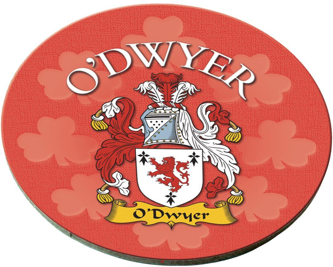 O'Dwyer Irish Clan Name Round Cork Coasters Set of 4 Irish Gift