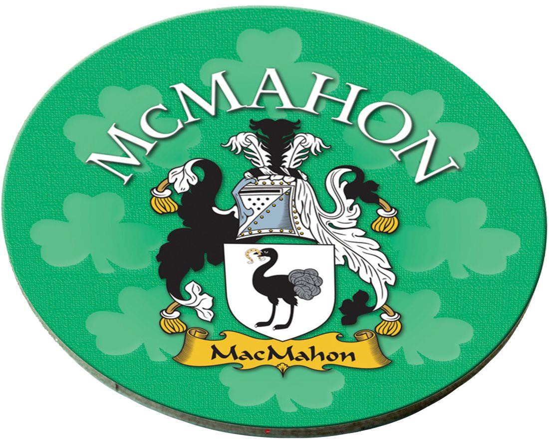 McMahon Irish Clan Name Round Cork Coasters Set of 4 Irish Gift