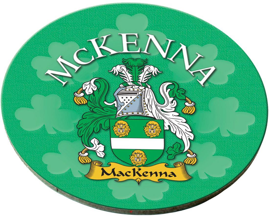 McKenna Irish Clan Name Round Cork Coasters Set of 4 Irish Gift