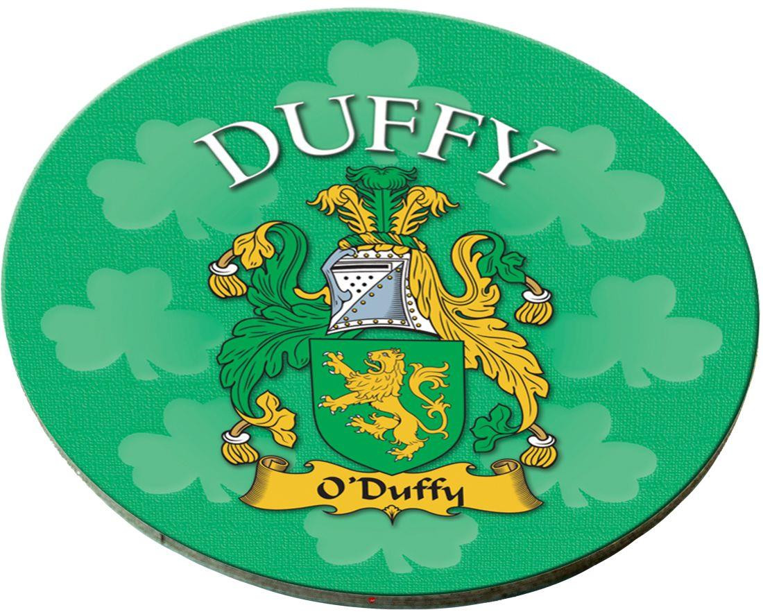 Duffy Irish Clan Name Round Cork Coasters Set of 4 Irish Gift