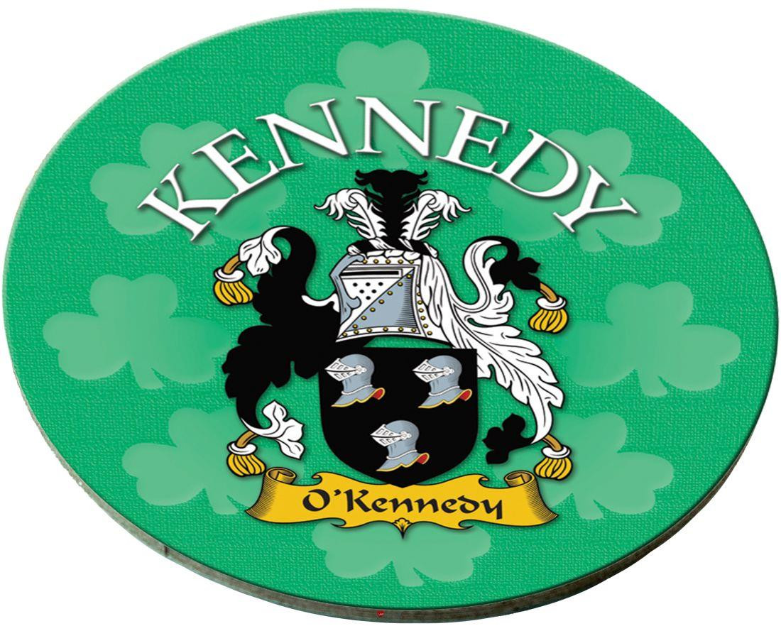 Kennedy Irish Clan Name Round Cork Coasters Set of 4 Irish Gift