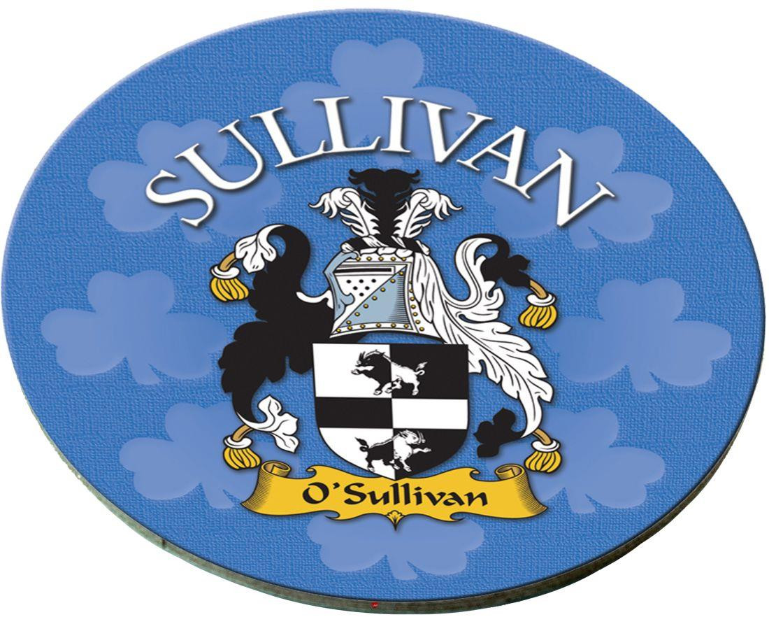 Sullivan Irish Clan Name Round Cork Coasters Set of 4 Irish Gift