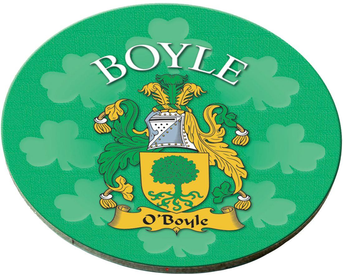 Boyle Irish Clan Name Round Cork Coasters Set of 4 Irish Gift