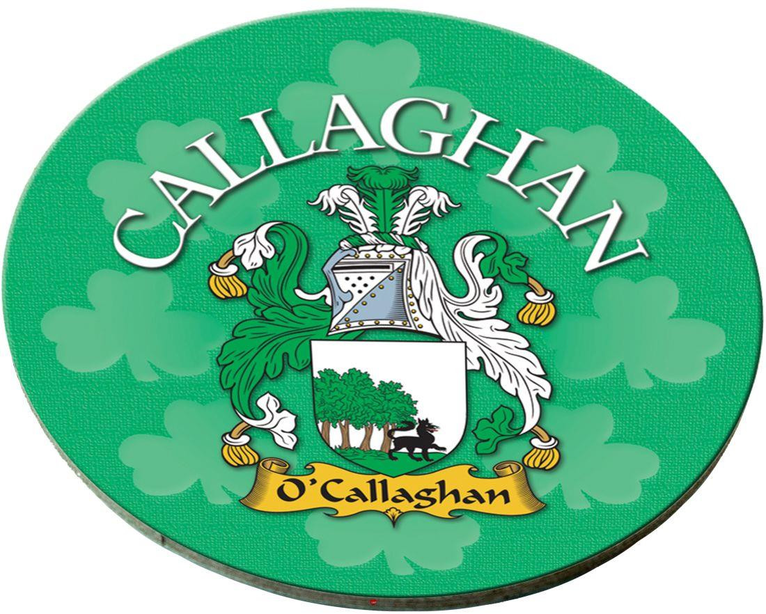 Callaghan Irish Clan Name Round Cork Coasters Set of 4 Irish Gift