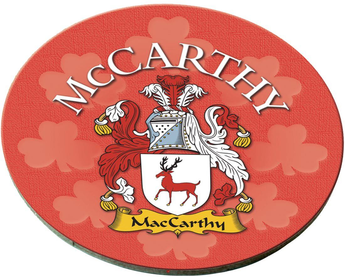 McCarthy Irish Clan Name Round Cork Coasters Set of 4 Irish Gift