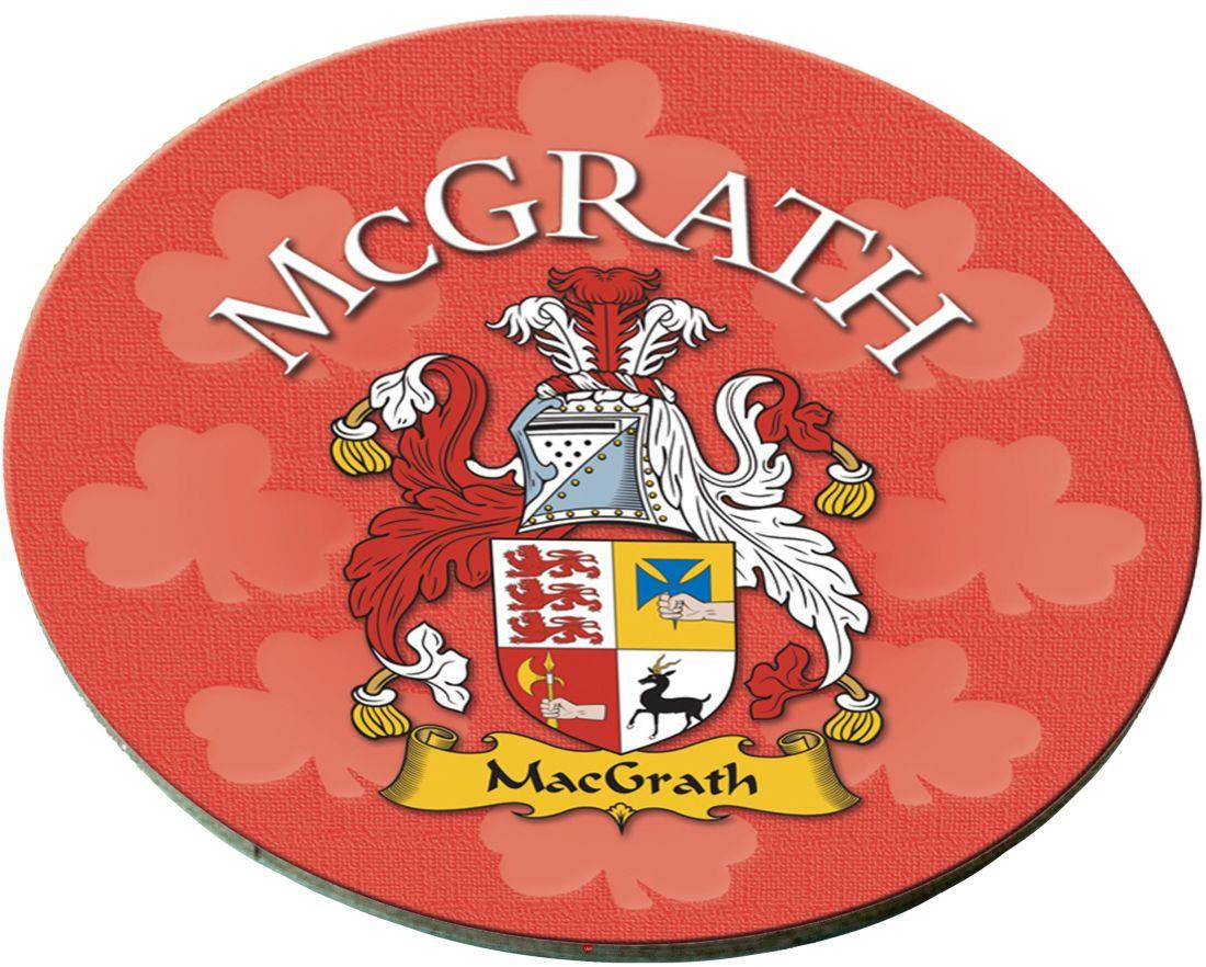 McGrath Irish Clan Name Round Cork Coasters Set of 4 Irish Gift