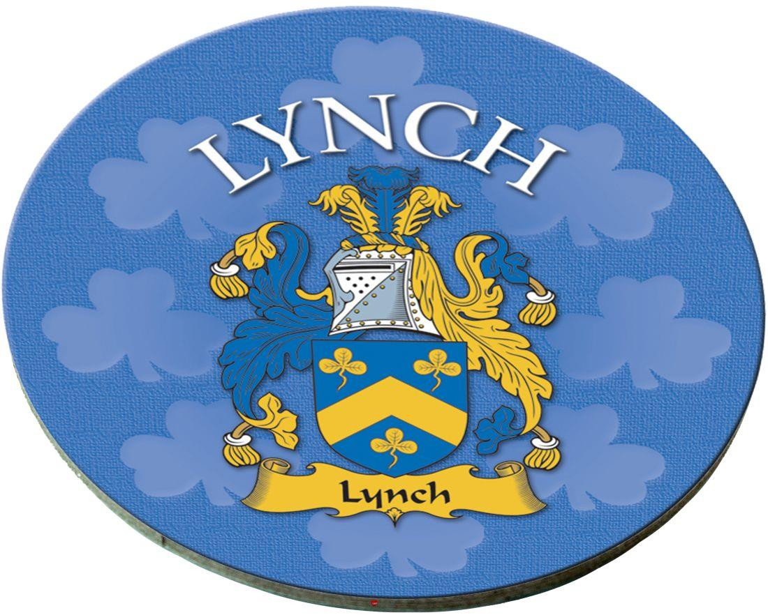 Lynch Irish Clan Name Round Cork Coasters Set of 4 Irish Gift