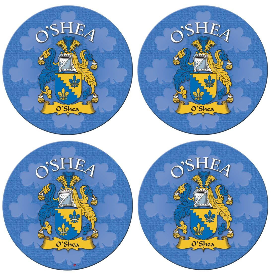 O'Shea Irish Clan Name Round Cork Coasters Set of 4 Irish Gift