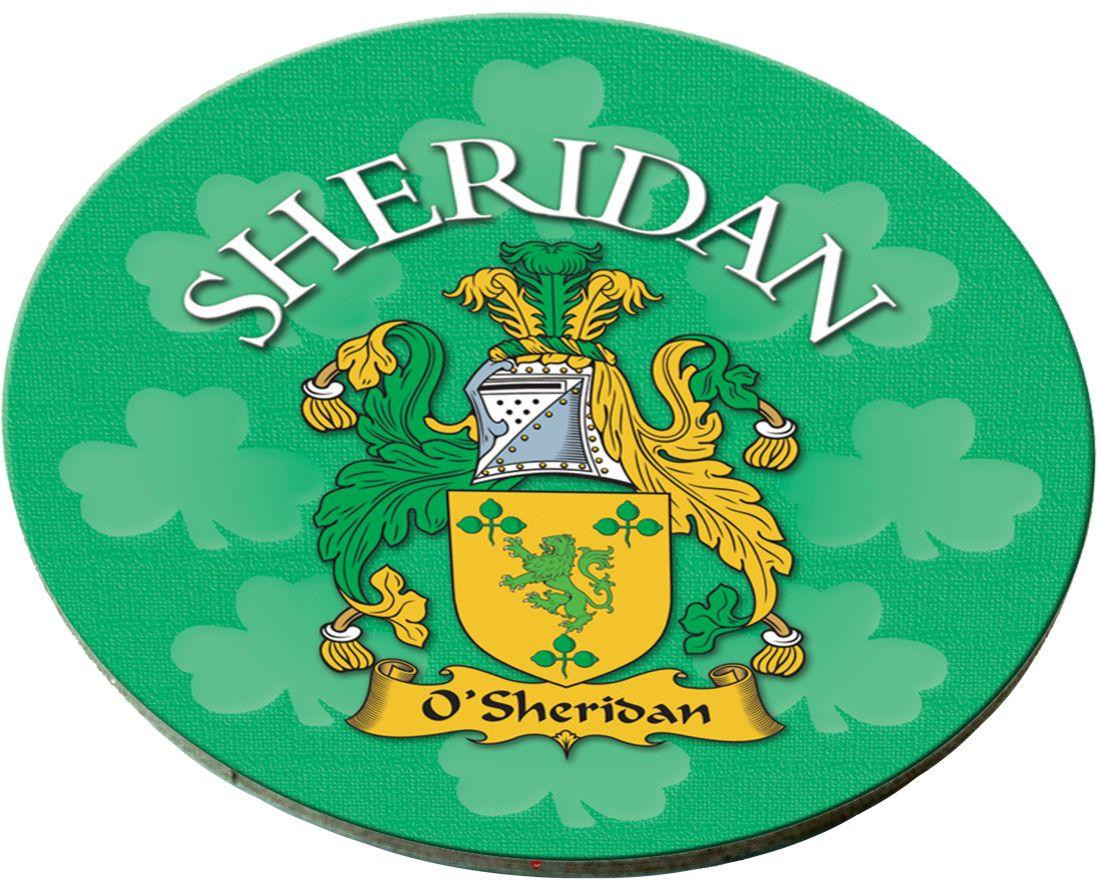 Sheridan Irish Clan Name Round Cork Coasters Set of 4 Irish Gift