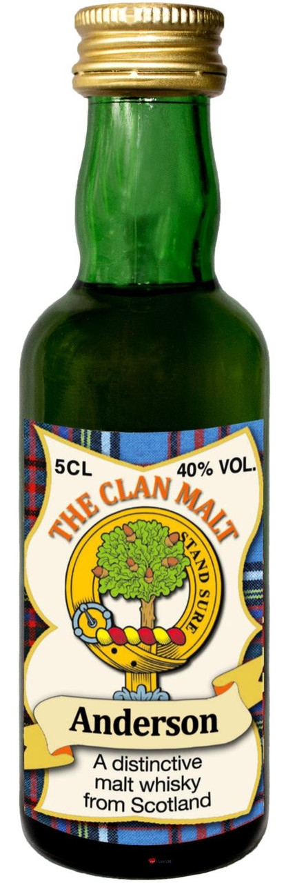 Anderson Clan Whisky Collectable Miniature Bottle, Made in Scotland