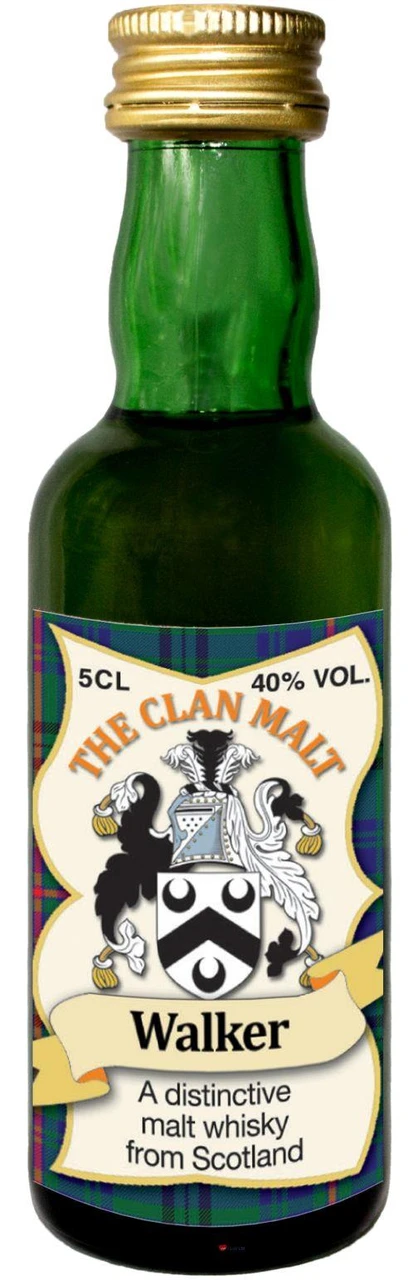 Walker Clan Whisky Collectable Miniature Bottle, Made in Scotland