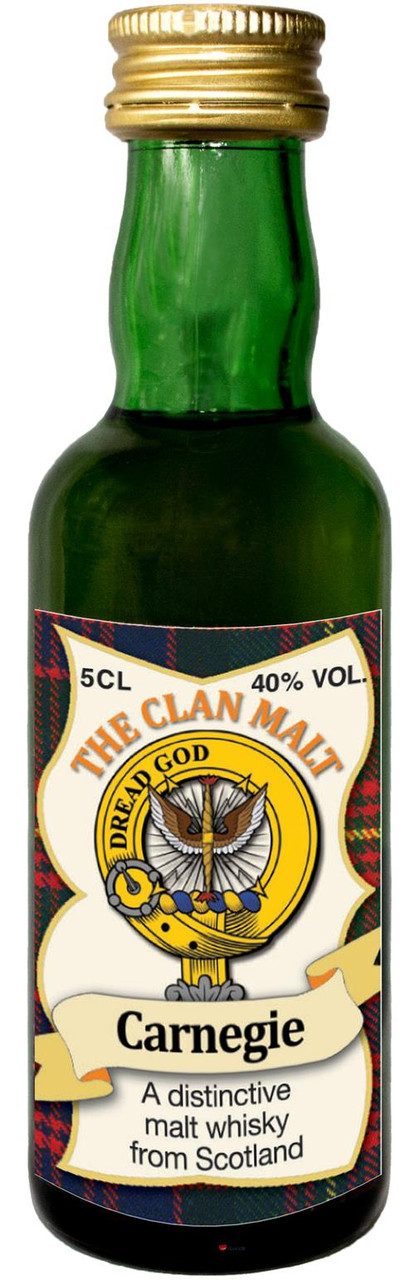 Carnegie Clan Whisky Collectable Miniature Bottle, Made in Scotland