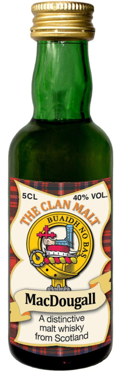 MacDougall Clan Whisky Collectable Miniature Bottle, Made in Scotland